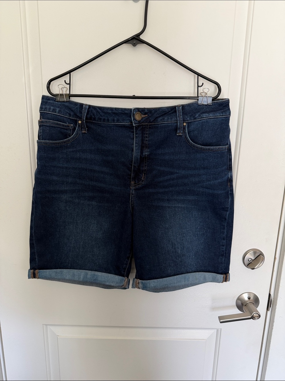 Maurices Dark Blue Everflex Denim Bermuda Shorts